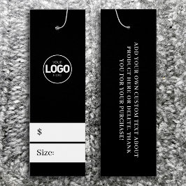 Nieuwe Logo zwarte kledingmaat Prijs Hang Label Mini Visitekaartjes