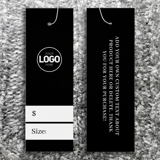 Nieuwe Logo zwarte kledingmaat Prijs Hang Label Mini Visitekaartjes