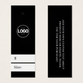 Nieuwe Logo zwarte kledingmaat Prijs Hang Label Mini Visitekaartjes (Voorkant /achterkant)