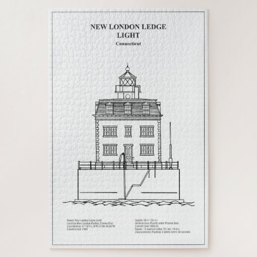 Nieuwe London Ledge Lighthouse - Connecticut - BD Legpuzzel (Verticaal)
