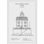 Nieuwe London Ledge Lighthouse - Connecticut - BD Sticker (Voorkant)