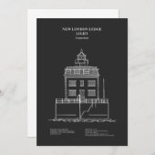 Nieuwe London Ledge Lighthouse - Connecticut – PD Bedankkaart (Voorkant / Achterkant)