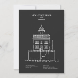 Nieuwe London Ledge Lighthouse - Connecticut – PD Bedankkaart