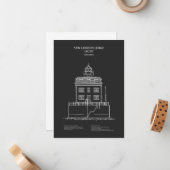 Nieuwe London Ledge Lighthouse - Connecticut – PD Notitiekaartje (Voorkant / Achterkant in situ)