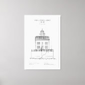 Nieuwe London Ledge vuurtoren - Connecticut - BD Canvas Afdruk (Voorkant)