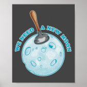 Nieuwe maan astrologie astronomie poster (Voorkant)