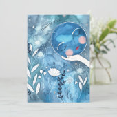 Nieuwe maan denken aan jou bedankkaart (Staand voorkant)