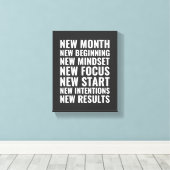 Nieuwe maand nieuwe Motivatie wandkunst begin Canvas Afdruk (Insitu (Houten vloer))