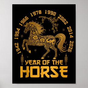Nieuwe maankalender Chinese Paard Zodiac Poster