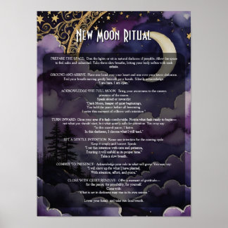 Nieuwe Maanritueel Pagan Gebedenboek van Schaduwen Poster