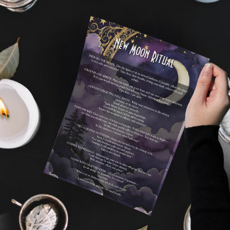 Nieuwe Maanritueel Pagan Gebedenboek van Schaduwen Poster