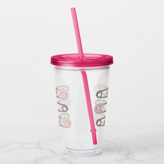 Nieuwe mam aan babymeisje: luierpapier met acryltu acryl drinkbeker (Links)