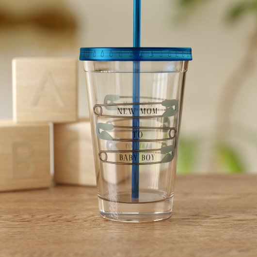Nieuwe mam Baby Boy Diaper in Acryltumbler Acryl Drinkbeker