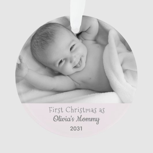 Nieuwe mam Eerste Kerstmis als mama gepersonalisee Ornament (voorkant)