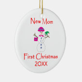 Nieuwe mam Eerste Kerstmis Keramisch Ornament (Rechts)