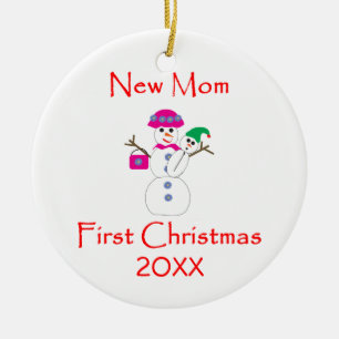 Nieuwe mam Eerste Kerstmis Keramisch Ornament