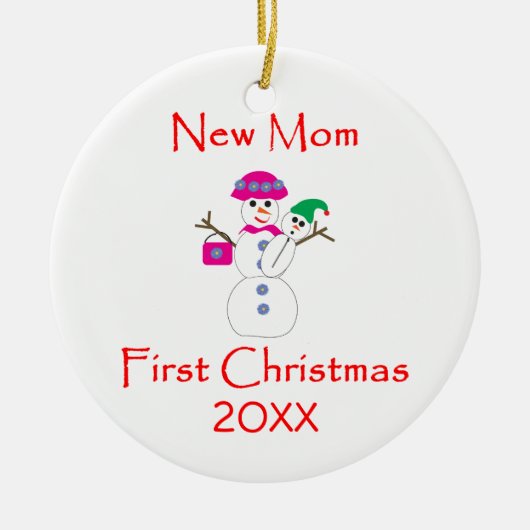 Nieuwe mam Eerste Kerstmis Keramisch Ornament (Voorkant)