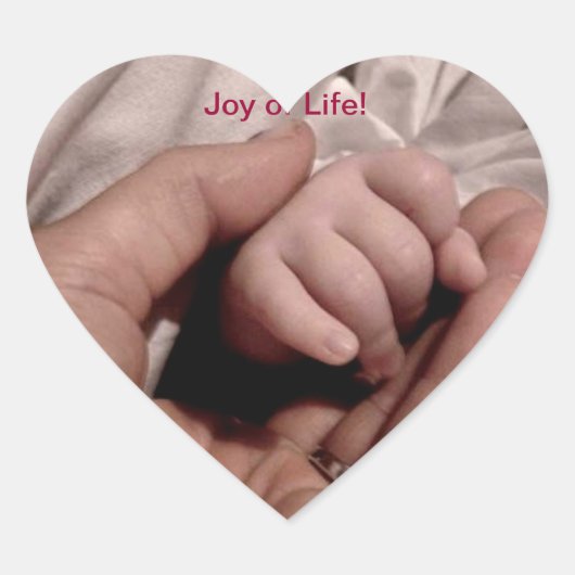 Nieuwe mam en Baby - Joy of Life Hart Sticker (Voorkant)