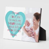 Nieuwe mam foto - Ik hou van Kinder gedicht roze b Fotoplaat (Zijkant)