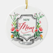 Nieuwe mam Gevestigde Persoonlijke Waterverf Flora Keramisch Ornament (Voorkant)