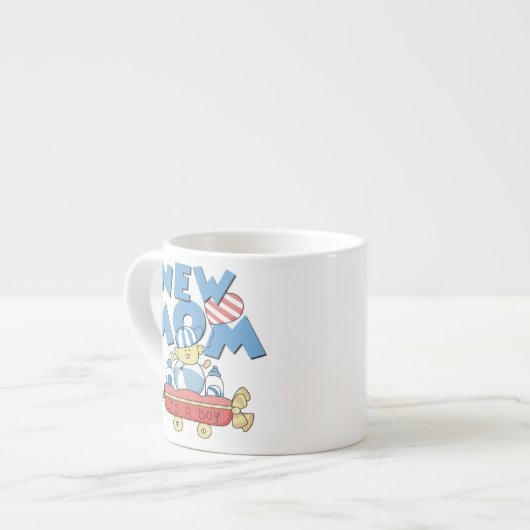 Nieuwe mam Het is een Jongen Gifts Espresso Kop (Links)