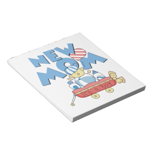 Nieuwe mam Het is een Jongen Gifts Notitieblok (Schuin)