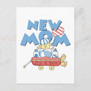Nieuwe mam Het is een Jongen Tshirts en Gifts Aankondigingskaart
