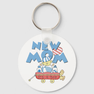 Nieuwe mam Het is een Jongen Tshirts en Gifts Sleutelhanger
