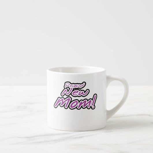 Nieuwe mam zwart en Paarse tekstcadeaus Espresso Kop (Rechts)