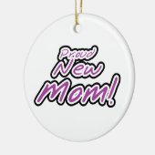 Nieuwe mam zwart en Paarse tekstcadeaus Keramisch Ornament (Links)