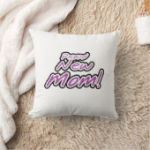 Nieuwe mam zwart en Paarse tekstcadeaus Kussen (Deken)