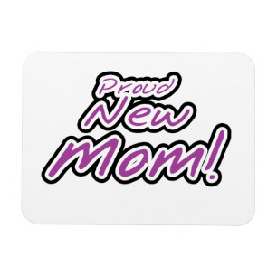 Nieuwe mam zwart en Paarse tekstcadeaus Magneet