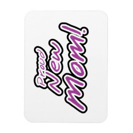 Nieuwe mam zwart en Paarse tekstcadeaus Magneet