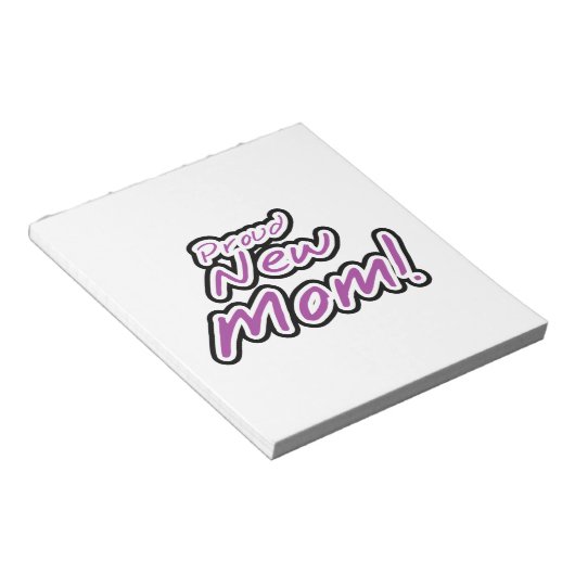 Nieuwe mam zwart en Paarse tekstcadeaus Notitieblok (Schuin)