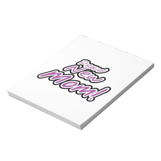 Nieuwe mam zwart en Paarse tekstcadeaus Notitieblok (Linkerzijde)