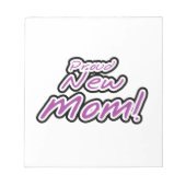 Nieuwe mam zwart en Paarse tekstcadeaus Notitieblok (Voorkant)