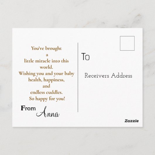 Nieuwe mama briefkaart (Achterkant)