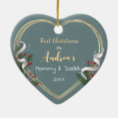 Nieuwe Mama Daddy Familie Milestone Custom Foto Keramisch Ornament (Achterkant)
