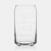 Nieuwe mama met aangepaste naam, titel & geschat j blikvorm glas (Achterkant)