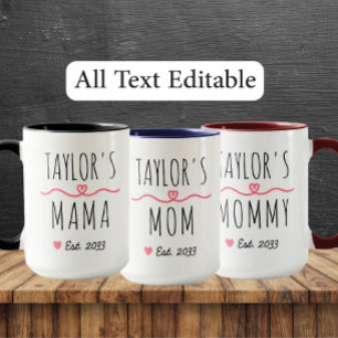 Nieuwe mama met aangepaste naam, titel & geschat j mok