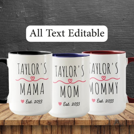Nieuwe mama met aangepaste naam, titel & geschat j mok