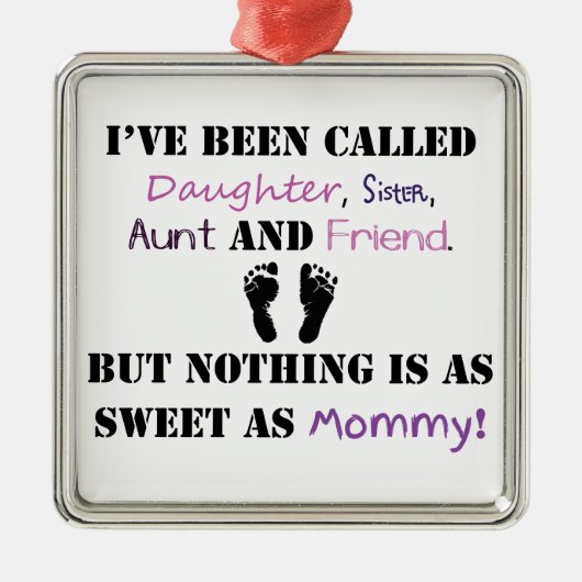 Nieuwe mama metalen ornament (Voorkant)