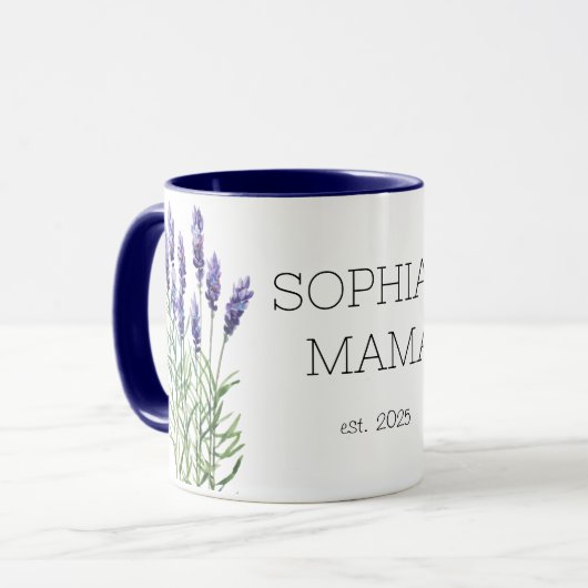 Nieuwe mama mok, lavendel mok (Voorkant links)