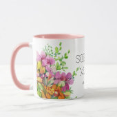 Nieuwe Mama mok, PINK FLOWERS Mok (Links)