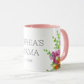 Nieuwe Mama mok, PINK FLOWERS Mok (Voorkant rechts)