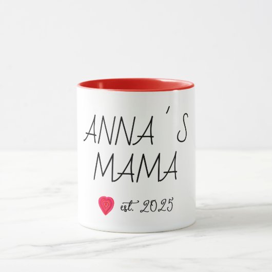 Nieuwe Mama mok, rood hart Mok (Midden)
