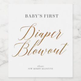 Nieuwe Mama Moments Luier Blowout Wijn Etiket