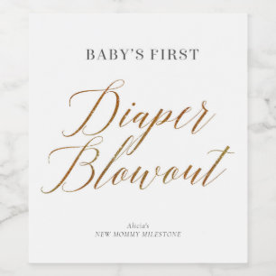 Nieuwe Mama Moments Luier Blowout Wijn Etiket