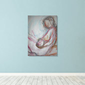 Nieuwe Mama New Baby New Love Canvas Afdruk (Insitu (Houten vloer))