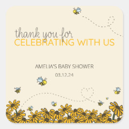 Nieuwe Mama-to-bee Douche Thema Vierkante Sticker